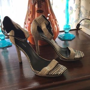 Calvin Klein open toe strap heels size 6.5